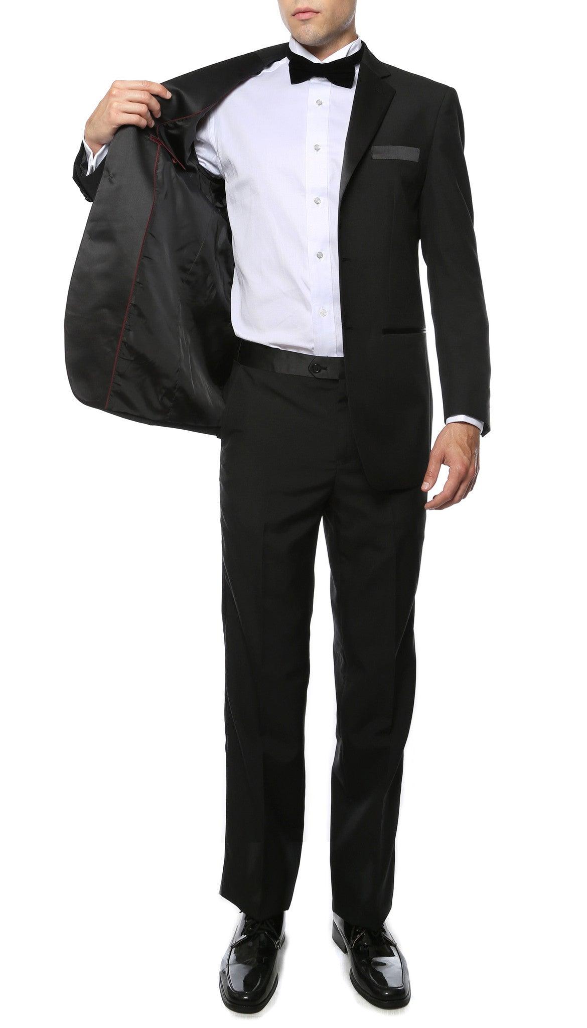 Paul Lorenzo MMTUX Black Regular Fit 2pc Tuxedo - Ferrecci USA