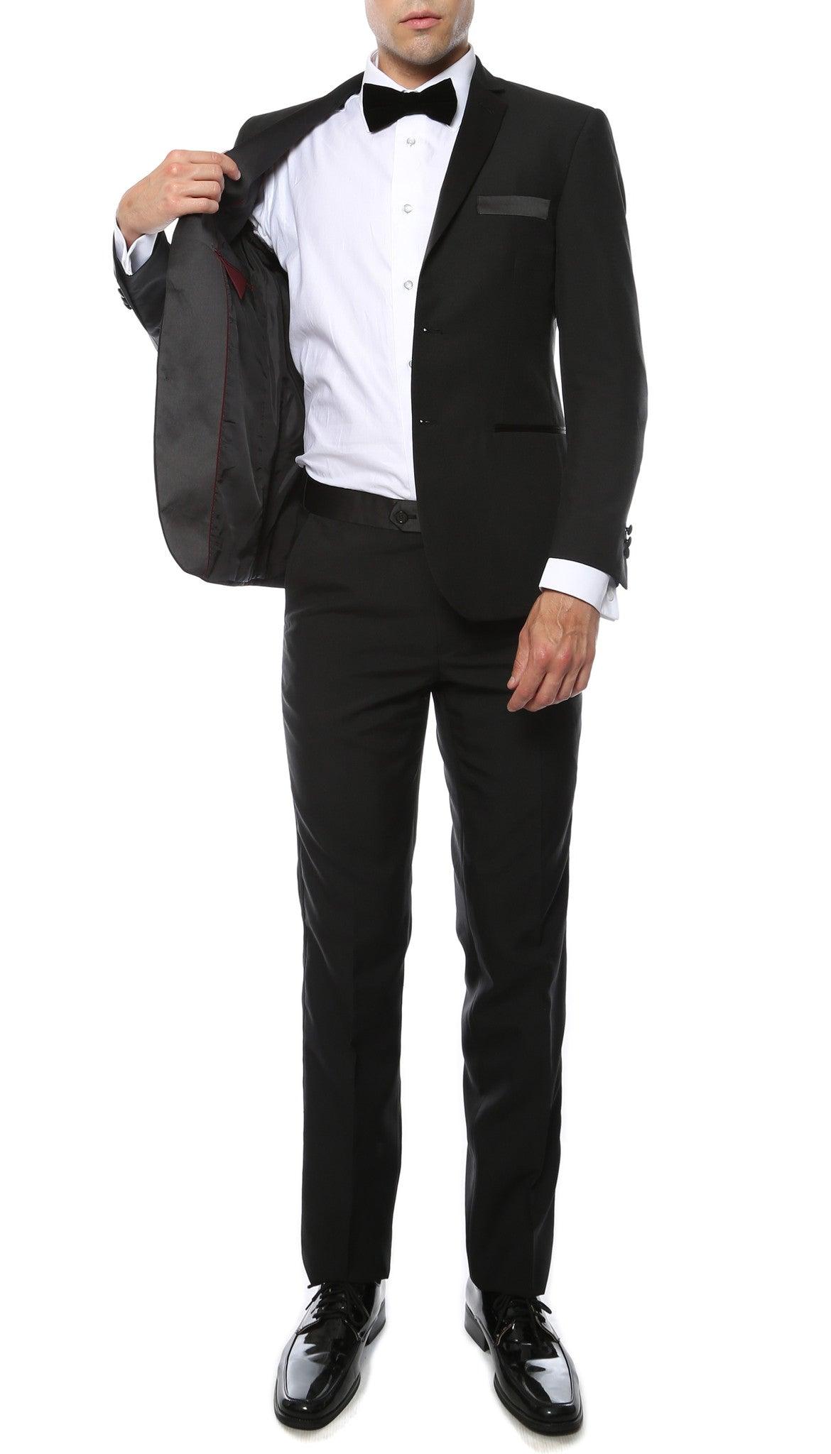 Paul Lorenzo MMTUX Black Slim Fit 2pc Tuxedo - Ferrecci USA