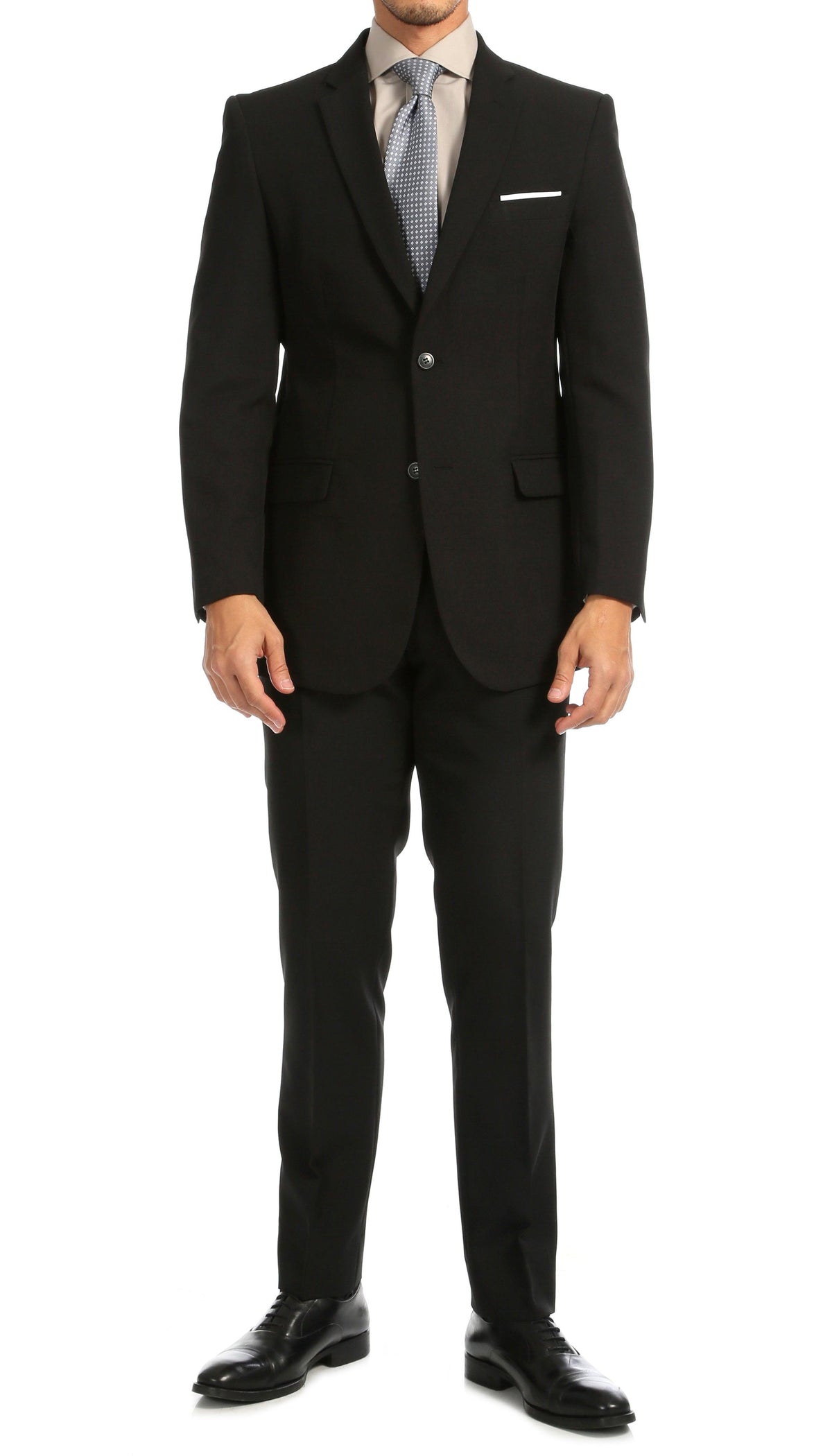 PL1969 Mens Black Slim Fit 2pc Suit - Ferrecci USA