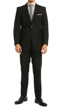 PL1969 Mens Black Slim Fit 2pc Suit - Ferrecci USA
