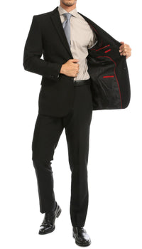 PL1969 Mens Black Slim Fit 2pc Suit - Ferrecci USA