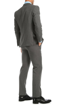 PL1969 Mens Heather Grey Slim Fit 2pc Suit - Ferrecci USA