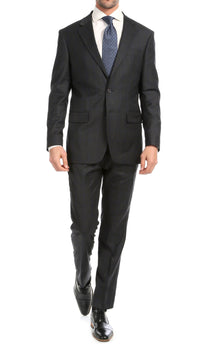 Yves Grey Plaid Check Men's Premium 2 Piece Wool Slim Fit Suit - Ferrecci USA