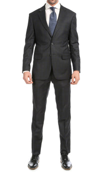 Yves Grey Plaid Check Men's Premium 2 Piece Wool Slim Fit Suit - Ferrecci USA