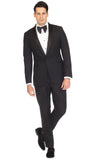 Ferrecci Men's Reno Black Slim Fit Shawl Lapel 2 Piece Tuxedo Suit Set