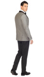 Ferrecci Men's Reno Grey and Black Slim Fit Shawl Lapel 2 Piece Tuxedo Suit Set