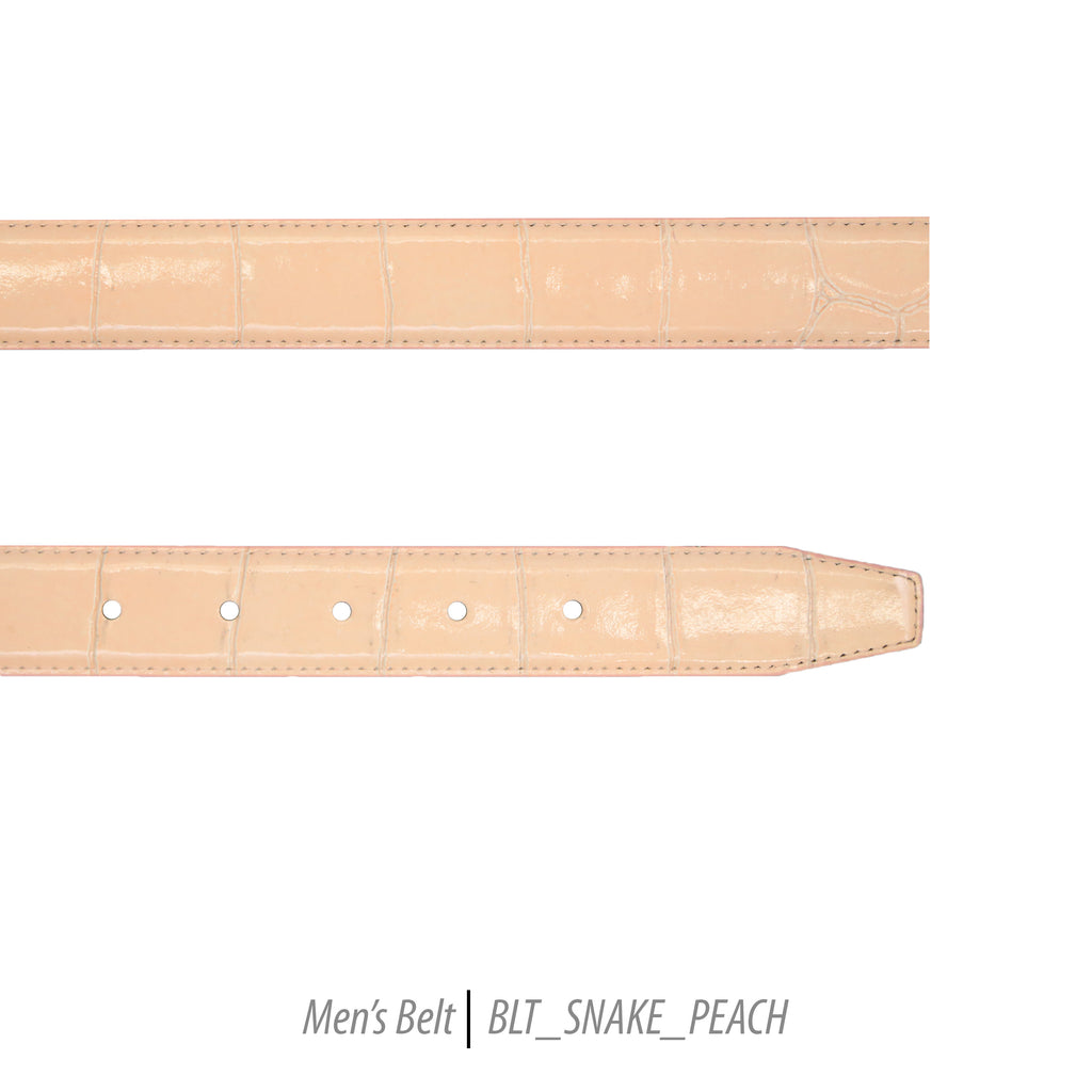 Ferrecci Mens 100% Genuine Leather Peach Belt w/Snake Top - One size Fits All - FHYINC best men