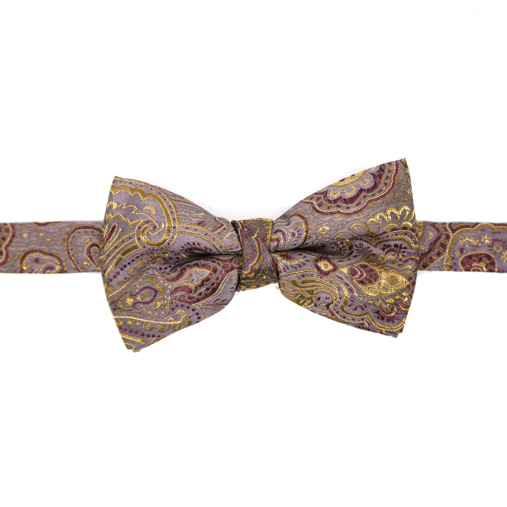 Luxury Paisley Tapestry Lavender Bow Tie - FHYINC