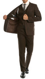 Bradford Cognac Slim Fit 3pc Tweed Suit - FHYINC best men's suits, tuxedos, formal men's wear wholesale