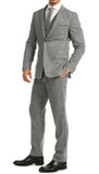 Bradford Grey Slim Fit 3pc Tweed Suit - FHYINC best men's suits, tuxedos, formal men's wear wholesale