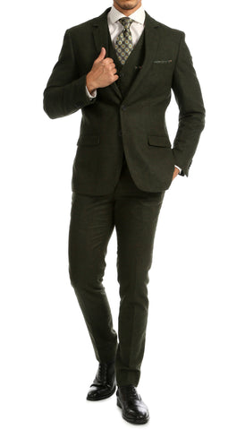 Bradford Hunter Green 3pc Tweed Suit