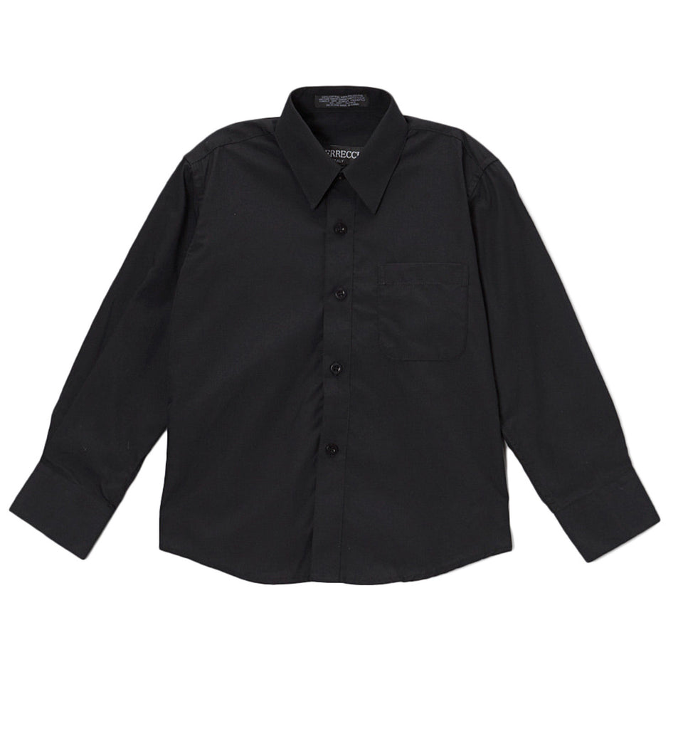 Ferrecci Boys Cotton Blend Black Dress Shirt - FHYINC best men