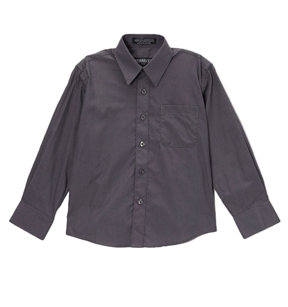Ferrecci Boys Cotton Blend Charcoal Dress Shirt - FHYINC best men