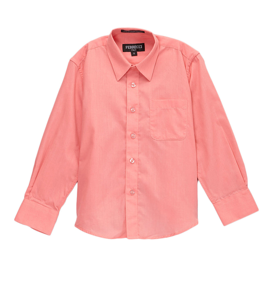 Ferrecci Boys Cotton Blend Coral Dress Shirt - FHYINC best men