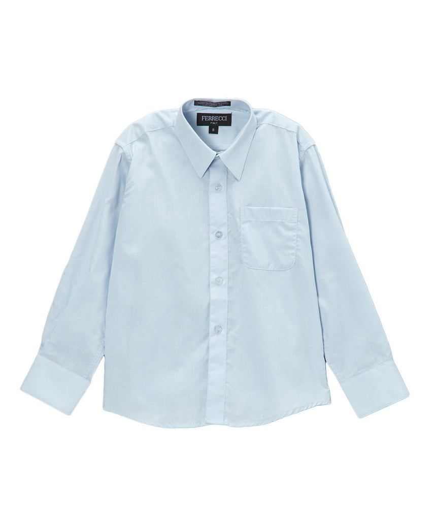 Boys Premium Cotton Blend Light Colored Dress Shirts - FHYINC best men