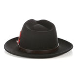 Crushable Fedora Hat in Black with Leather Band - FHYINC best men's suits, tuxedos, formal men's wear wholesale