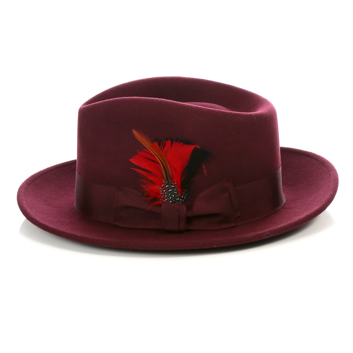 Crushable Fedora Hat in Burgundy