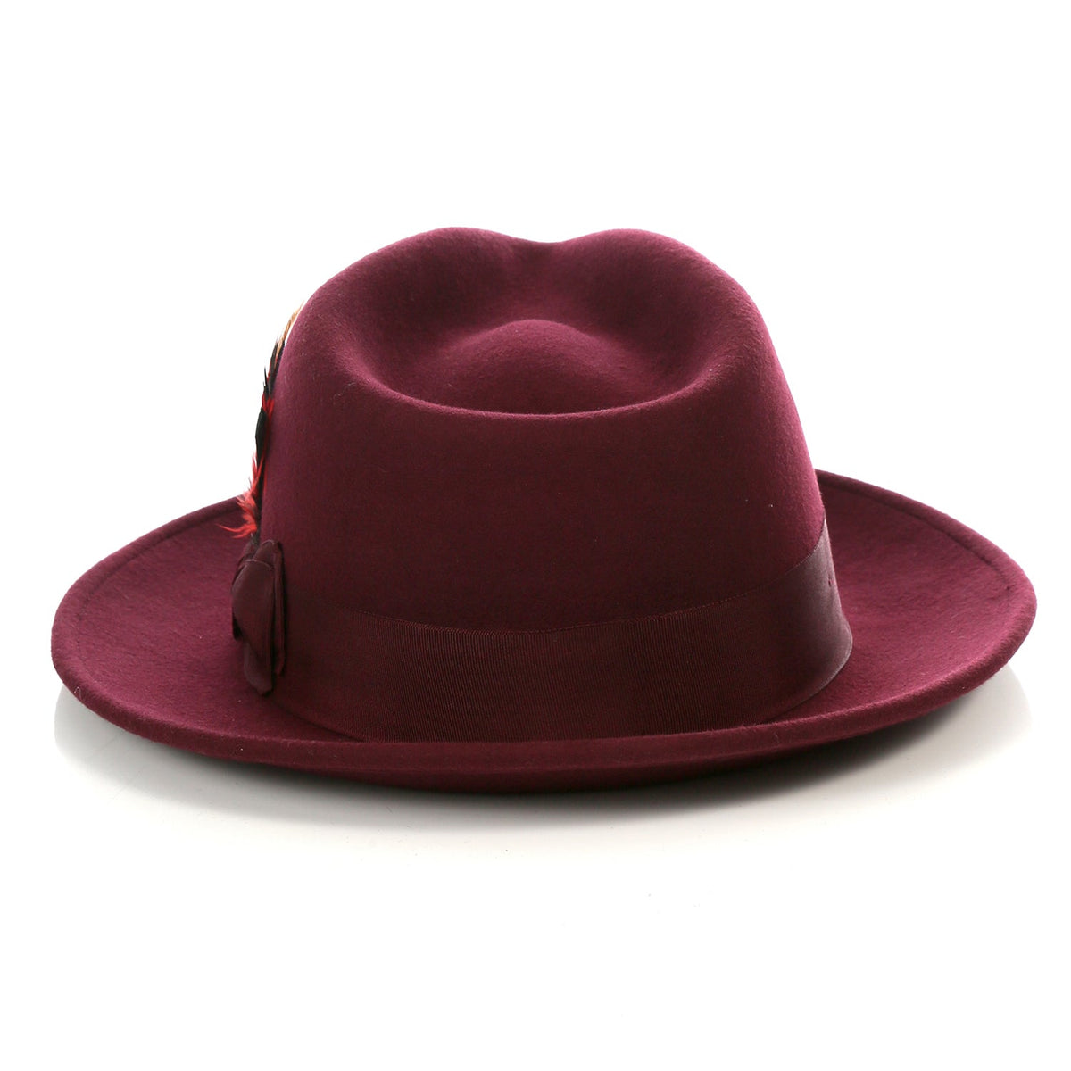 Crushable Fedora Hat in Burgundy