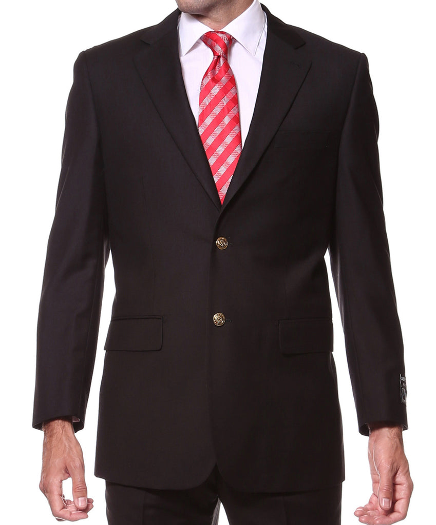 Black Gold Button Regular Fit Blazer - FHYINC best men