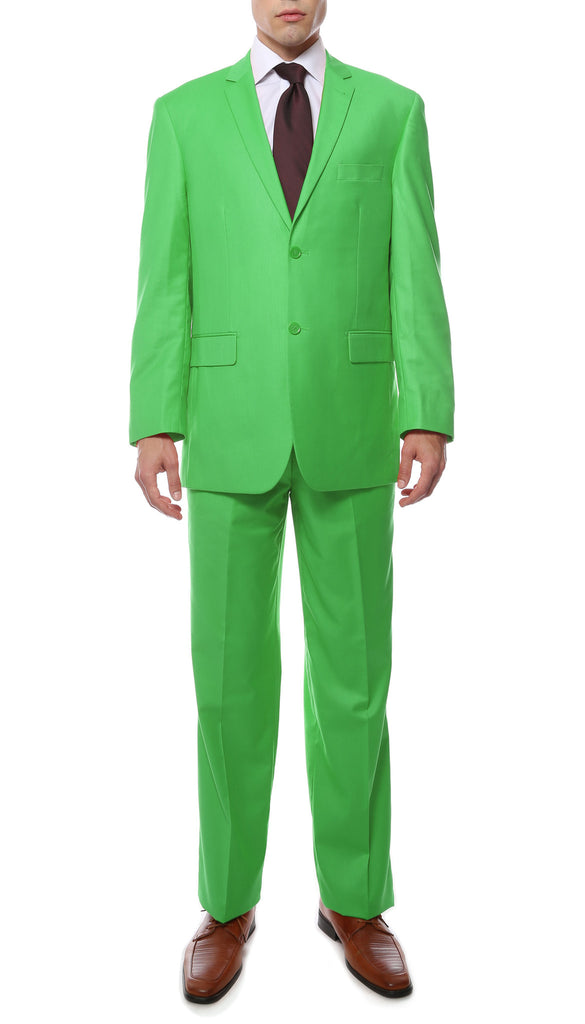 Premium FE28001 Lime Green Regular Fit Suit - FHYINC best men