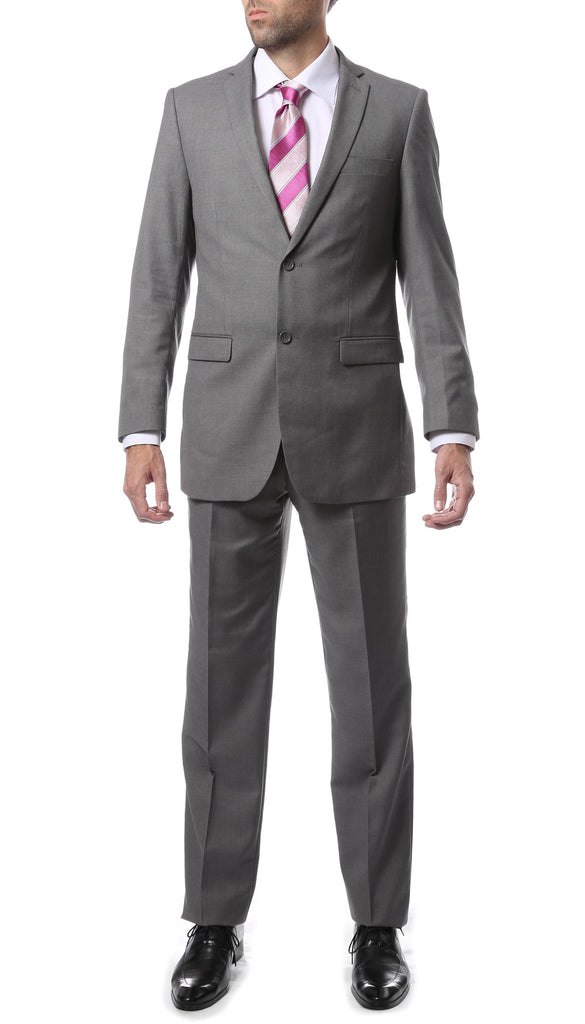 Premium FNL22R Mens 2 Button Regular Fit Grey Suit - FHYINC best men