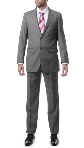 Premium FNL22R Mens 2 Button Regular Fit Grey Suit