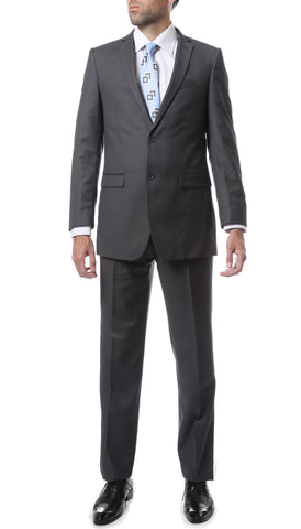 Premium FNL22R Mens 2 Button Regular Fit Heather Grey Suit