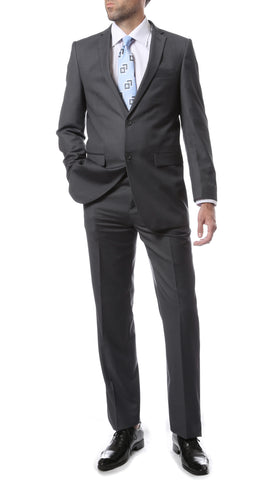 Premium FNL22R Mens 2 Button Regular Fit Heather Grey Suit