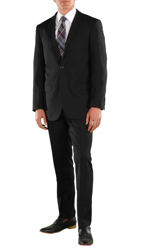 Black Regular Fit Suit - 2PC - FORD - FHYINC best men