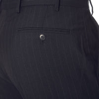 Navy Pinstripe Mens Regular Fit Uniform Dress Pants - FHYINC best men's suits, tuxedos, formal men's wear wholesale