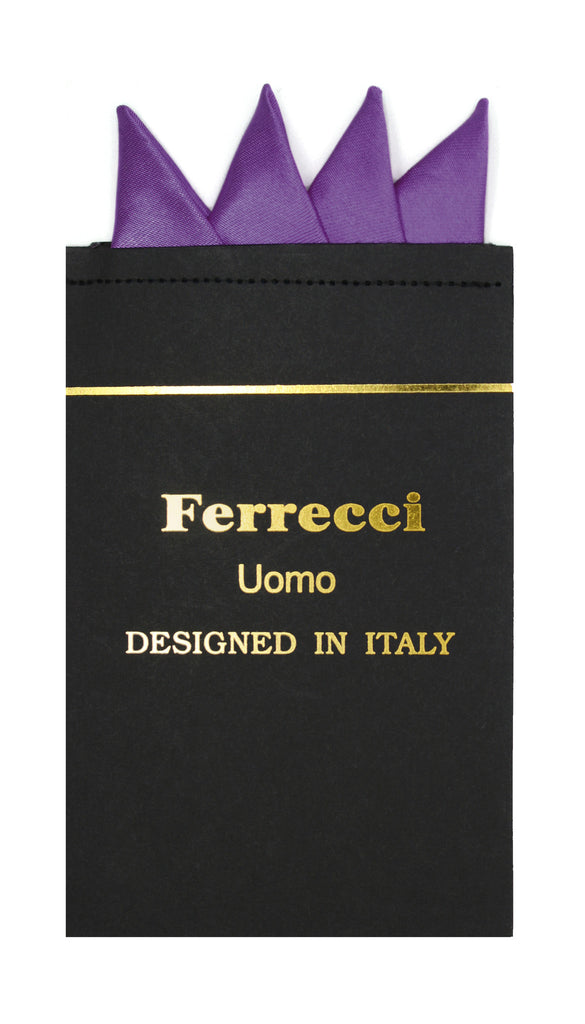 Pre-Folded Microfiber Purple Handkerchief Pocket Square - FHYINC best men