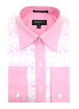 Ferrecci Men's Satine Hi-1031 Pink Flower Pattern Button Down Dress Shirt - FHYINC