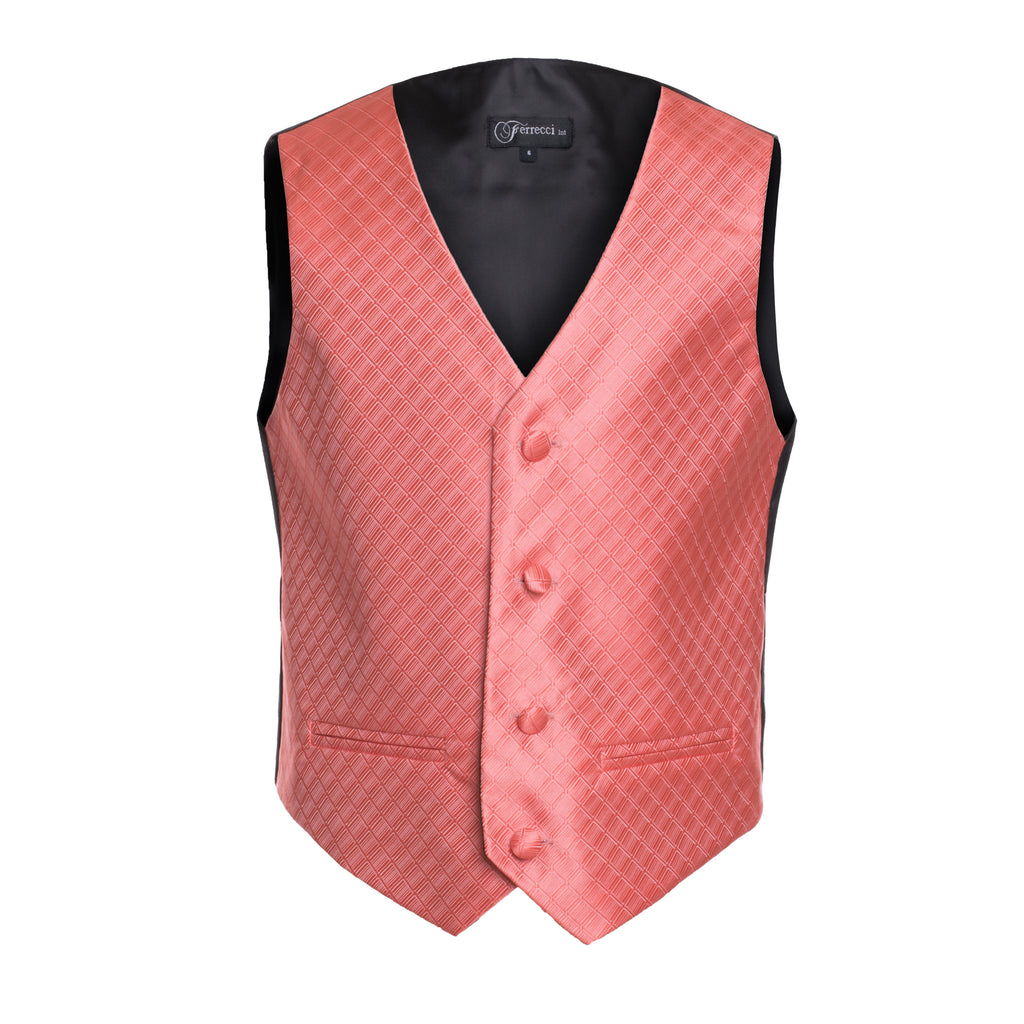 Ferrecci Boys 300 Series Vest Set Coral - FHYINC best men
