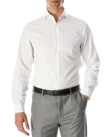 Ferrecci Men's Satine Hi-1003 White Black Flower Button Down Dress Shirt