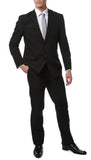 Paul Lorenzo MM Classic Black Slim Fit 2pc Suit - FHYINC best men's suits, tuxedos, formal men's wear wholesale