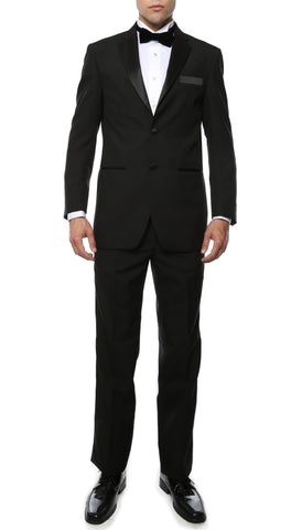 Paul Lorenzo MMTUX Black Slim Fit 2pc Tuxedo