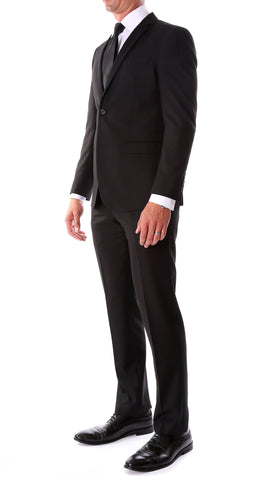 Oslo Black Slim Fit Notch Lapel 2 Piece Suit