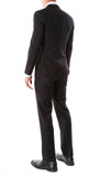 Oslo Black Slim Fit Notch Lapel 2 Piece Suit - FHYINC best men's suits, tuxedos, formal men's wear wholesale