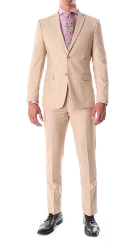 Detroit Slim Fit Blue Birdseye Peak Lapel 2pc Suit