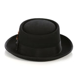 Black Wool Pork Pie Hat - FHYINC best men's suits, tuxedos, formal men's wear wholesale
