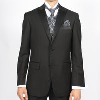 Ferrecci Mens PV50-1 Black Silver Vest Set - FHYINC best men's suits, tuxedos, formal men's wear wholesale