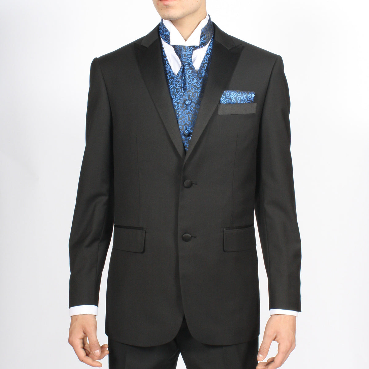 Ferrecci Mens PV50-3 Blue Black Vest Set - FHYINC best men's suits, tuxedos, formal men's wear wholesale