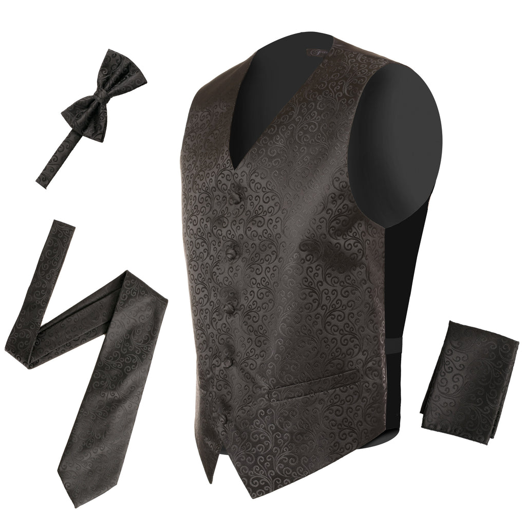 Ferrecci Mens PV50-4 Black Vest Set - FHYINC best men