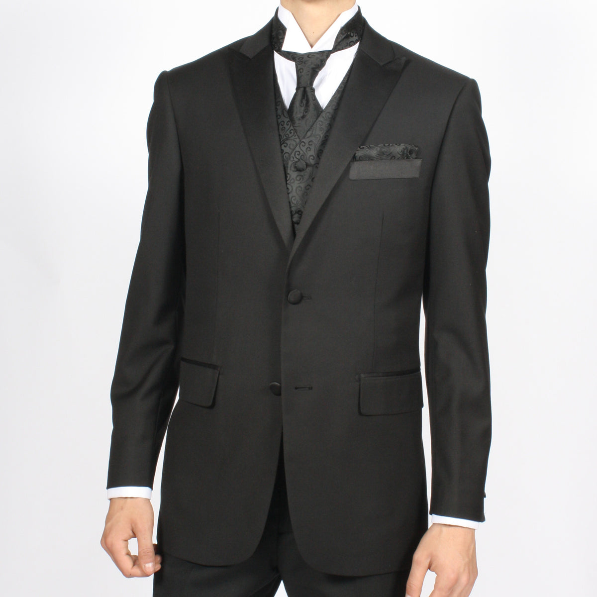 Ferrecci Mens PV50-4 Black Vest Set - FHYINC best men's suits, tuxedos, formal men's wear wholesale