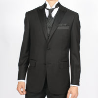 Ferrecci Mens PV50-4 Black Vest Set - FHYINC best men's suits, tuxedos, formal men's wear wholesale