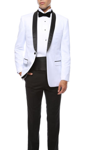 The Reno Mens White Shawl Collar 2pc Tuxedo