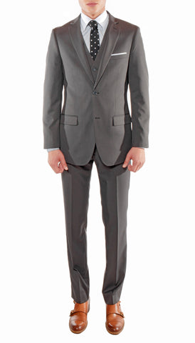 Ferrecci Mens Savannah Charcoal Slim Fit Three Piece Suit