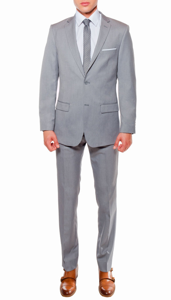 Ferrecci Mens Savannah Light Grey Slim Fit 3pc Suit - FHYINC best men