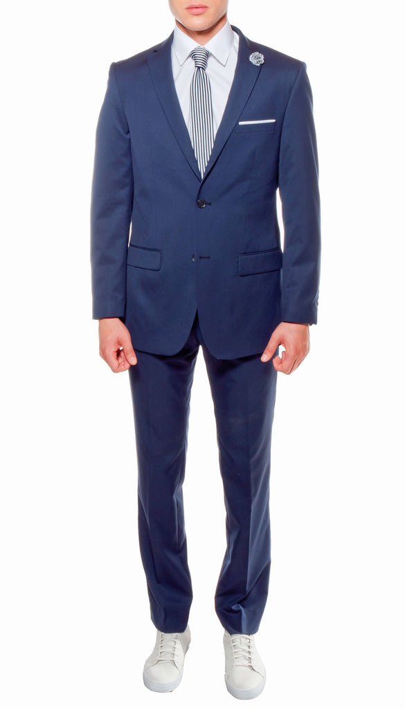 Ferrecci Mens Savannah Navy Slim Fit 3pc Suit - FHYINC best men