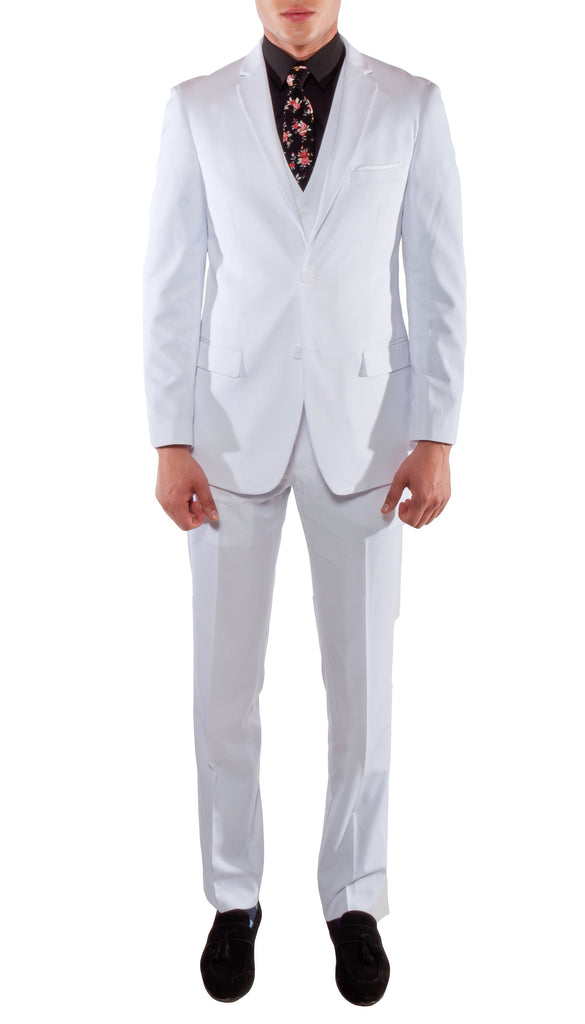Ferrecci Mens Savannah Whit Slim Fit 3pc Suit - FHYINC best men
